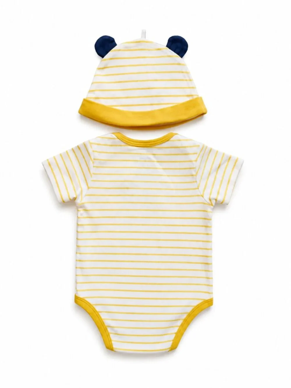 NWOT Little Me Baby Lion Bodysuit & Hat Set Yellow Stripe 6M